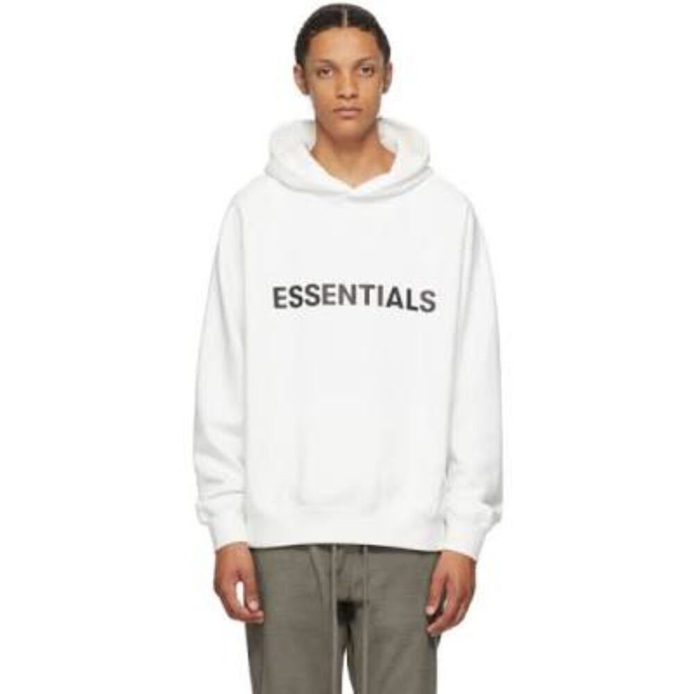 Fear of God Essentials Cream Hoodie Sweatshirt Relaxed Fit Size L NWOT